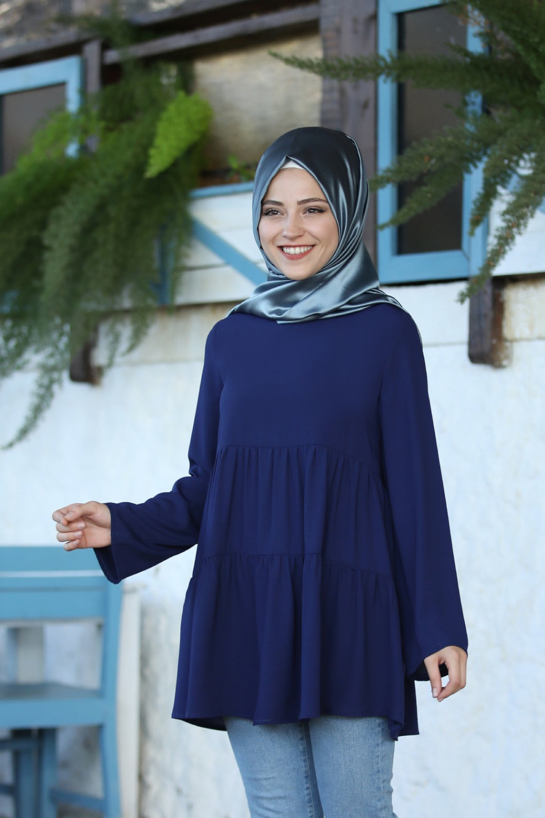 Navy Blue Modest Tunic - Buy Abaya Online