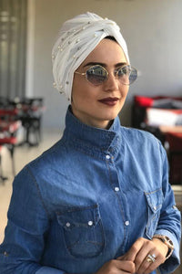 Pearl White Instant Turban Hijab - Buy Abaya Online