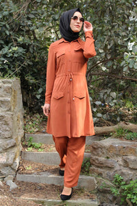 Coral Modest Tunic And Trouser Set - Buy Abaya Online