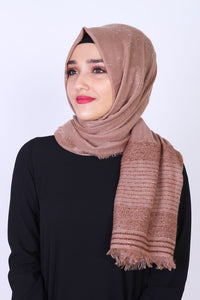 Brown Patterned Sparkly Shawl - Buy Abaya Online