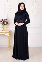 Load image into Gallery viewer, Black Evening Dress - Buy Abaya Online