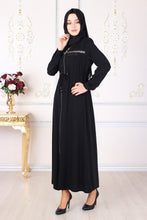 Load image into Gallery viewer, Black Shirred Abaya - Buy Abaya Online