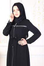 Load image into Gallery viewer, Black Shirred Abaya - Buy Abaya Online