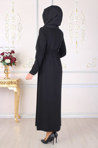 Black Shirred Abaya - Buy Abaya Online