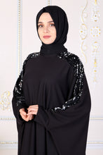 Load image into Gallery viewer, Sequin Detailed Black Abaya - Buy Abaya Online