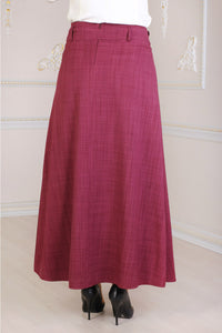 Plum Colour Buttoned Skirt - Buy Abaya Online