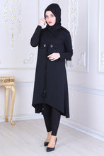 Load image into Gallery viewer, Black Tunic With Drawstring - Buy Abaya Online