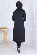 Load image into Gallery viewer, Black Tunic With Drawstring - Buy Abaya Online