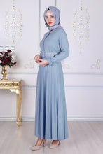 Load image into Gallery viewer, Powder Blue Abaya With Belt - Buy Abaya Online