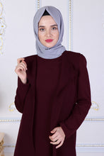 Load image into Gallery viewer, Plum Colour Dress and Vest Jacket Set - Buy Abaya Online