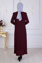 Load image into Gallery viewer, Plum Colour Dress and Vest Jacket Set - Buy Abaya Online