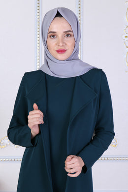 Petrol Blue Dress and Vest Jacket Set - Buy Abaya Online