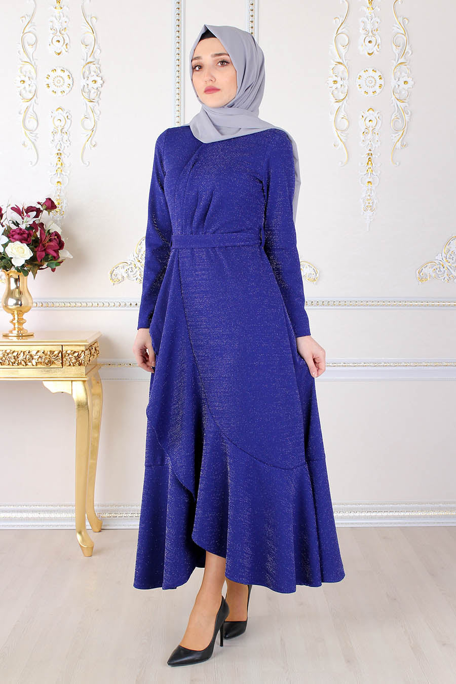 Royal Blue Silvery Abaya - Buy Abaya Online