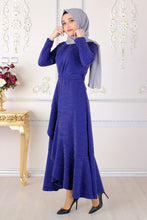Load image into Gallery viewer, Royal Blue Silvery Abaya - Buy Abaya Online