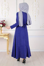 Load image into Gallery viewer, Royal Blue Silvery Abaya - Buy Abaya Online