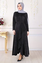Load image into Gallery viewer, Black Sparkly Silver Abaya - Buy Abaya Online