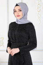 Load image into Gallery viewer, Black Sparkly Silver Abaya - Buy Abaya Online