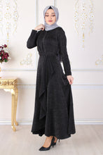 Load image into Gallery viewer, Black Sparkly Silver Abaya - Buy Abaya Online