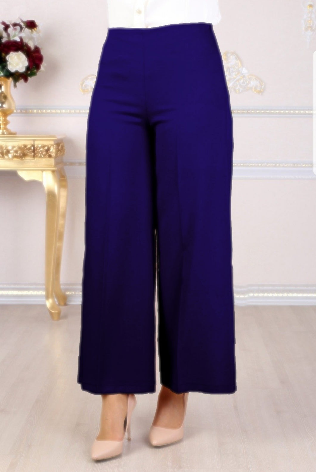 Midnight Blue Wide Leg Trousers - Buy Abaya Online