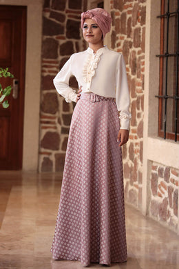 Fuchia Blouse And Pink Rose Colour Skirt - Buy Abaya Online
