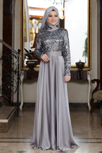 Load image into Gallery viewer, Beylem Grey Evening Dress